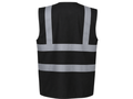 Two Band and Braces Waistcoat B2B Low MOQ Reflective Vest Black Workwear