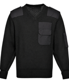 Sweater B2B Low MOQ Epaulette Uniform Sweater Black Workwear