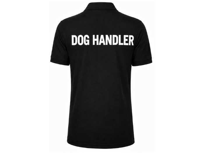 Dog Handler Printed Polo Shirt B2B Low MOQ Workwear Uniform Top  Black Workwear