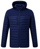 B2B Carpet Fitter Hooded Jacket Navy Custom Flooring Workwear Low MOQ