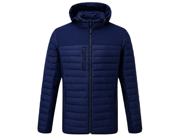 B2B Carpet Fitter Hooded Jacket Navy Custom Flooring Workwear Low MOQ