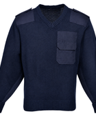 Sweater B2B Low MOQ Epaulette Uniform Sweater Navy Blue Workwear
