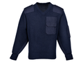 Sweater B2B Low MOQ Epaulette Uniform Sweater Navy Blue Workwear