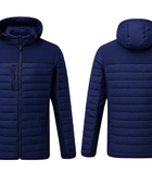 B2B Carpet Fitter Hooded Jacket Navy Custom Flooring Workwear Low MOQ