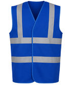 Reflective Braces Waistcoat – Low MOQ B2B Sleeveless Workwear Vest in Blue