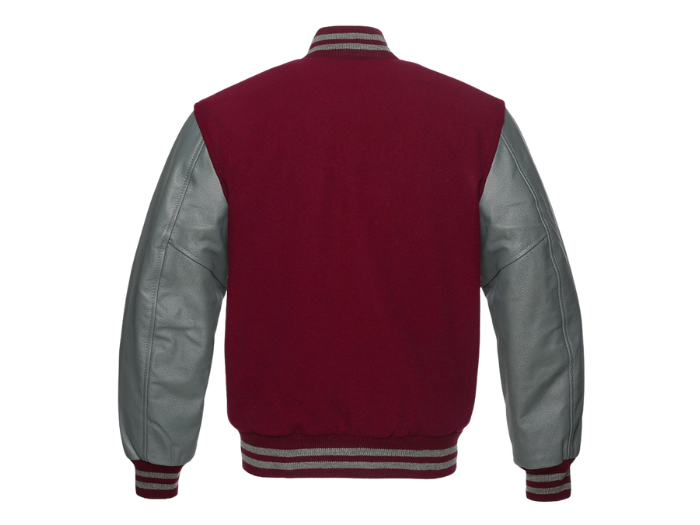 Classic Varsity Jacket B2B Low MOQ Winter Jacket Cardinal Red/Grey