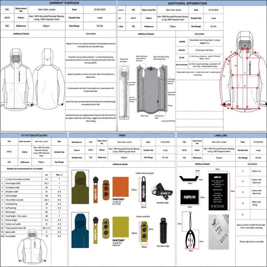 Apparel Tech Pack Development