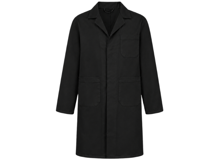 B2B CHILDS WEARHOUSE COAT BLACK LOW MOQ CUSTOM WORKWEAR MANUFACTURE front design preview
