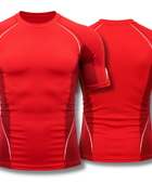 Custom Red Short Sleeve Football Compression Shirt | Wholesale Teamwear