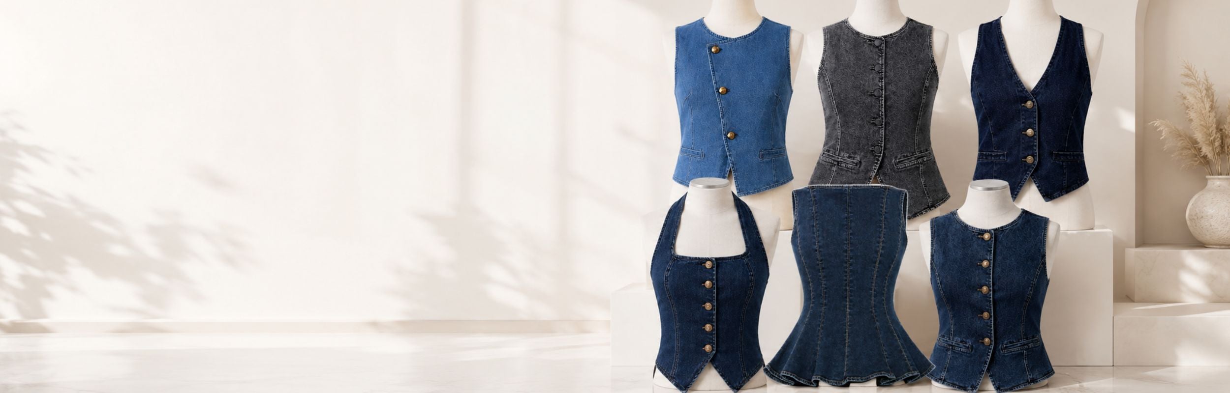 Custom Denim Vest and top