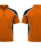 Custom Orange Black Football Coach Quarter-Zip | Wholesale Sideline Teamwear