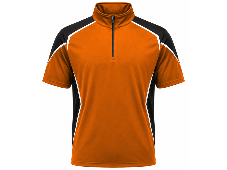 Custom Orange Black Football Coach Quarter-Zip | Wholesale Sideline Teamwear design preview