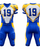Custom Yellow Blue American Football Uniform | Wholesale Team Jersey and Pants