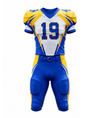 Custom Yellow Blue American Football Uniform | Wholesale Team Jersey and Pants