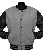 Custom Classic Varsity Jacket B2B Winter Jacket Grey/Black