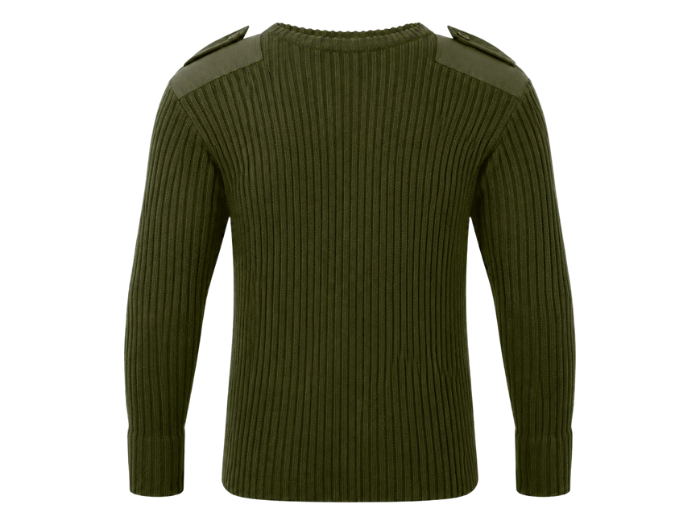 Combat Jumper – Low MOQ B2B Crew Neck Uniform Sweater in Green front design preview