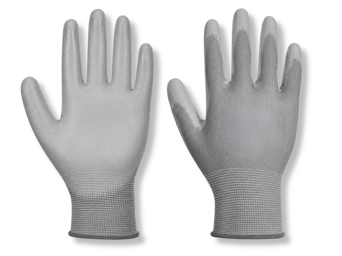 PU Palm Glove for Security B2B Low MOQ Palm-Coated Gloves Grey Workwear