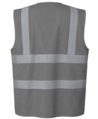 Reflective Braces Waistcoat – Low MOQ B2B Sleeveless Workwear Vest in Grey