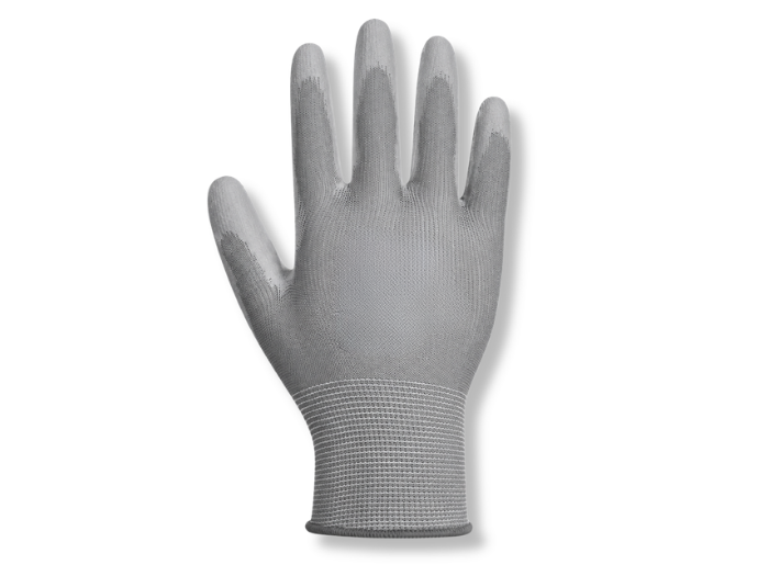 PU Palm Glove for Security B2B Low MOQ Palm-Coated Gloves Grey Workwear front design preview