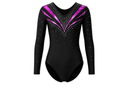 Custom Competition Gymnastics Leotard | Wholesale Gym Team Leotard | Black Pink Purple Sparkle | Apparels Bridge