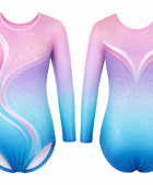 Custom Competition Gymnastics Leotard | Wholesale Gym Team Leotard | Pink Blue Gradient | Apparels Bridge