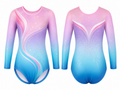 Custom Competition Gymnastics Leotard | Wholesale Gym Team Leotard | Pink Blue Gradient | Apparels Bridge
