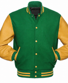 Varsity Jacket Classic B2B Low MOQ Winter Jacket Green/Yellow