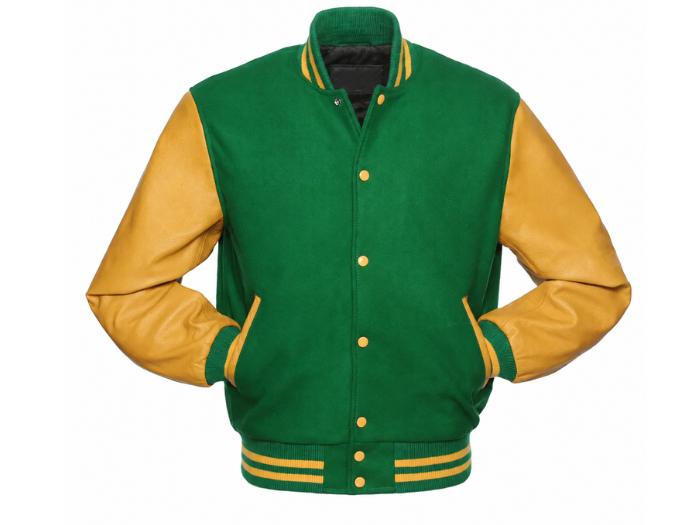 Varsity Jacket Classic B2B Low MOQ Winter Jacket Green/Yellow