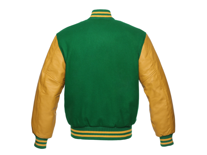 Varsity Jacket Classic B2B Low MOQ Winter Jacket Green/Yellow