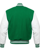 B2B Wool Classic Varsity Jacket Low MOQ Winter Jacket Green/White