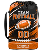 Custom Black Orange American Football Laundry Bag | Wholesale Team Drawstring Bag for Bulk Orders