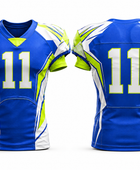 Custom Blue Lime Green American Football Jersey | Wholesale Team Uniform Jersey