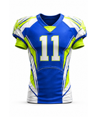 Custom Blue Lime Green American Football Jersey | Wholesale Team Uniform Jersey