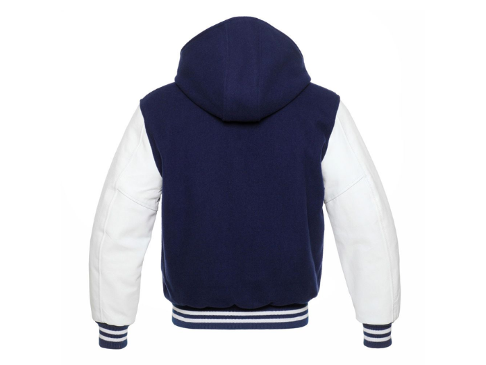 Hoodie Varsity Jacket B2B Low MOQ Winter Jacket Navy/White