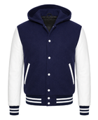 Hoodie Varsity Jacket B2B Low MOQ Winter Jacket Navy/White