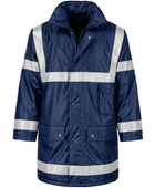 Management Coat for B2B Workwear Supply – Low MOQ Waterproof Reflective Jacket in Navy Blue
