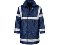 Management Coat for B2B Workwear Supply – Low MOQ Waterproof Reflective Jacket in Navy Blue