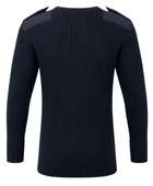 Navy Blue Heavyweight Crew Neck Combat Jumper with Epaulettes