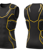 Custom Black Yellow American Football Padded Compression Shirt | Wholesale Team Base Layer