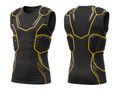 Custom Black Yellow American Football Padded Compression Shirt | Wholesale Team Base Layer