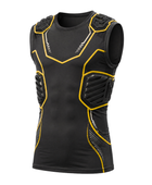 Custom Black Yellow American Football Padded Compression Shirt | Wholesale Team Base Layer