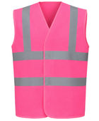 Reflective Braces Waistcoat – Low MOQ B2B Sleeveless Workwear Vest in Pink