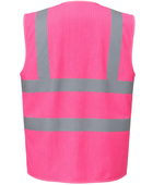 Reflective Braces Waistcoat – Low MOQ B2B Sleeveless Workwear Vest in Pink