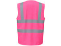 Reflective Braces Waistcoat – Low MOQ B2B Sleeveless Workwear Vest in Pink