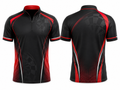 Custom Black Red Darts League Quarter-Zip Shirt