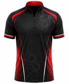 Custom Black Red Darts League Quarter-Zip Shirt