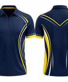 Custom Navy Yellow Darts League Quarter-Zip Shirt