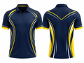 Custom Navy Yellow Darts League Quarter-Zip Shirt