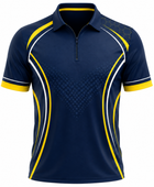 Custom Navy Yellow Darts League Quarter-Zip Shirt
