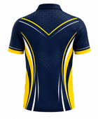 Custom Navy Yellow Darts League Quarter-Zip Shirt